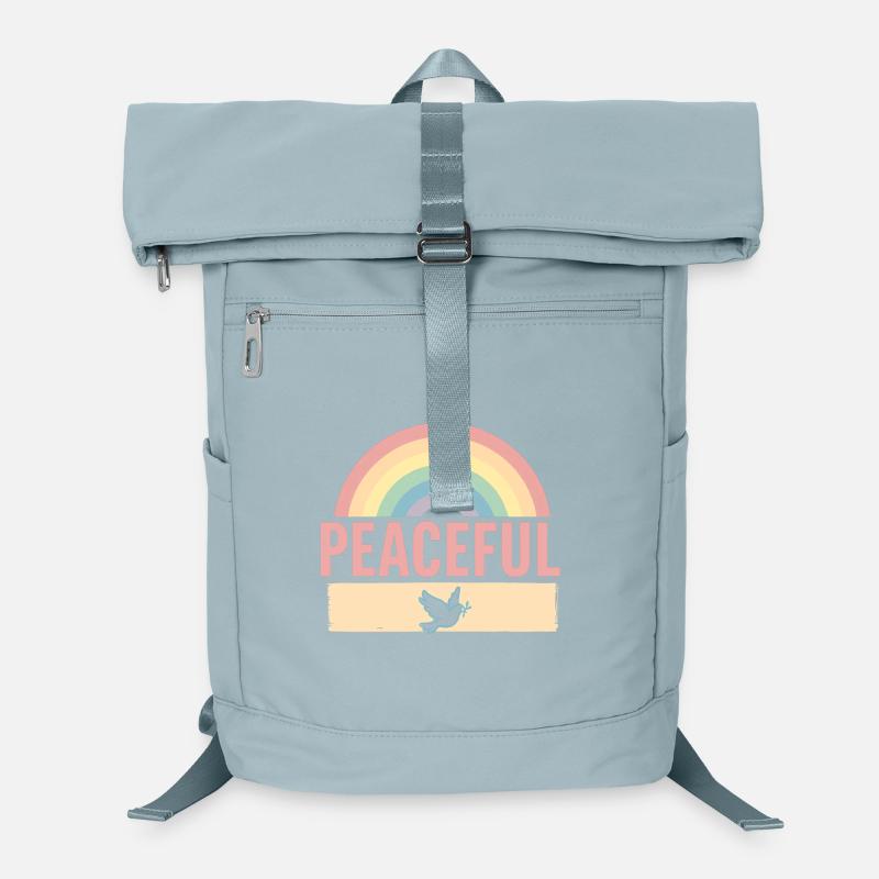 Peaceful – Rainbow & Dove of Peace Retro Design Laptop Backpack