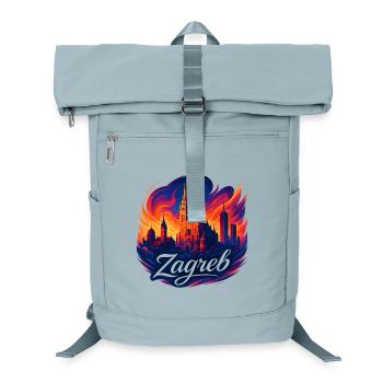 Silhouette de la capitale de Zagreb, Croatie, cadeau - Sac à dos ordinateur - bleu glacier - Devant