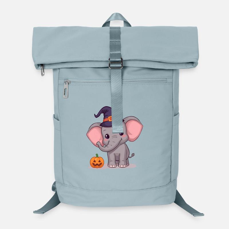 Cute Baby Elephant Witch Pumpkin Halloween Laptop Backpack