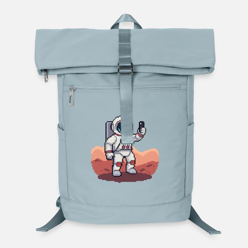 Pixel Astronaut Selfie auf dem Mars – 8-Bit-Stil Laptop-Rucksack 