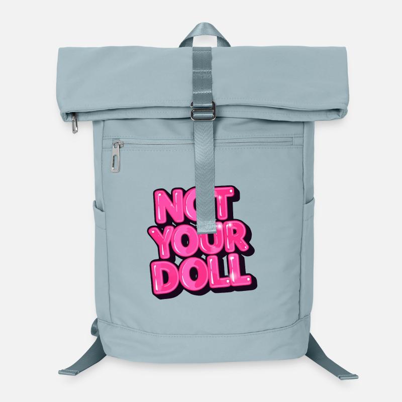 Not Your Doll Bold Pink Graphic Design Laptop Backpack
