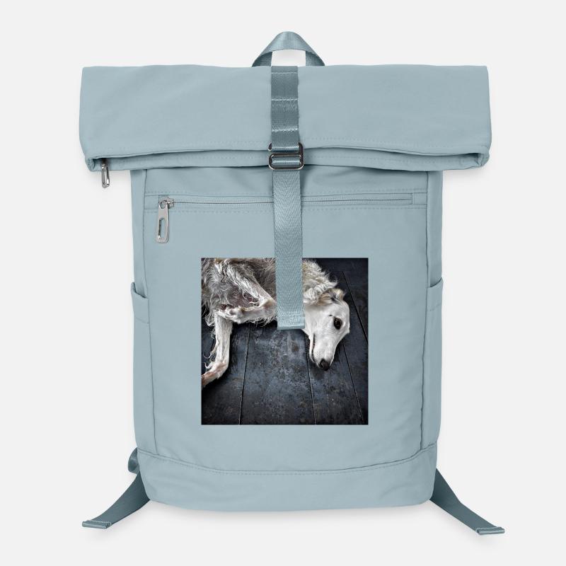 White greyhound on the ground Laptop Backpack