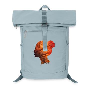 Autumn Silhouette Woman – Elegant Portrait - Laptop Backpack - ice blue - Front