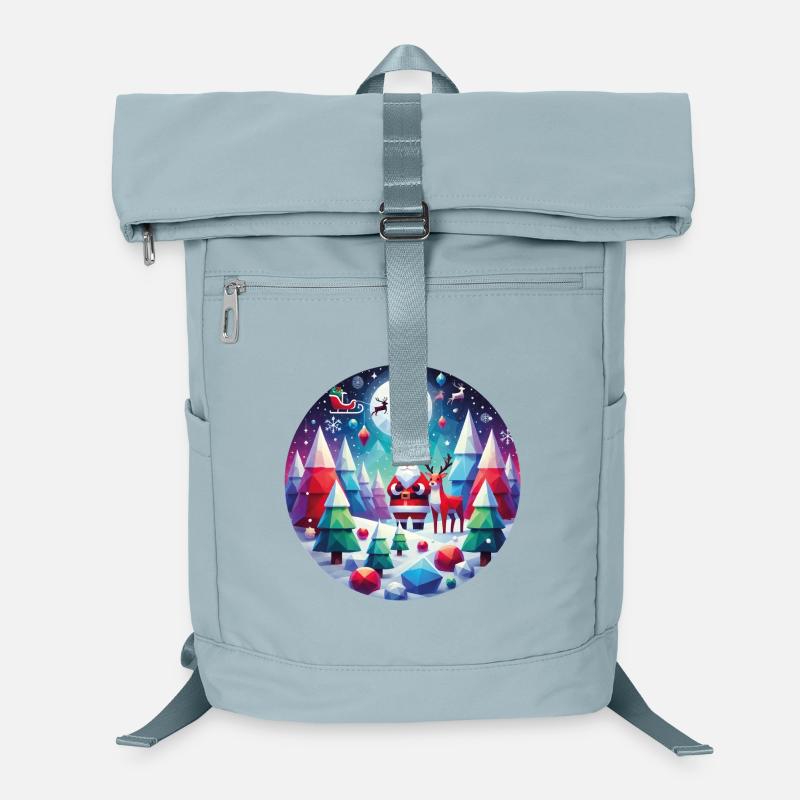 Geometrisches Weihnachtsidyll Santa Elche Laptop-Rucksack 