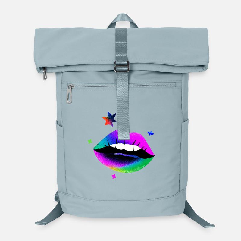 Rainbow Lips Pop Art Neon Laptop Backpack