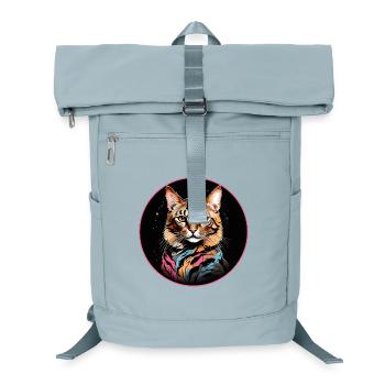Bengal Cat Portrait - Laptop Backpack - ice blue - Front