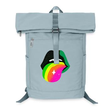 Langue arc-en-ciel Pop Art Lèvres - Sac à dos ordinateur - bleu glacier - Devant
