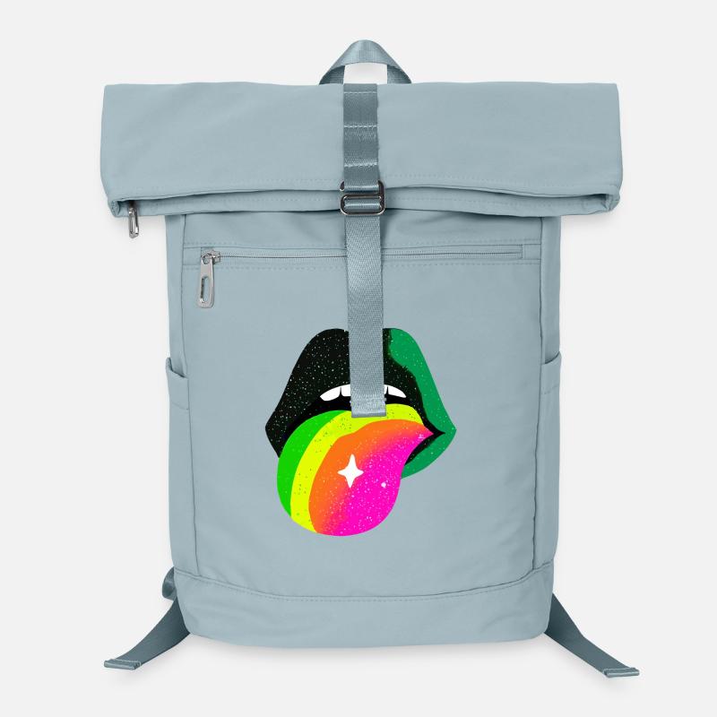 Langue arc-en-ciel Pop Art Lèvres Sac à dos ordinateur