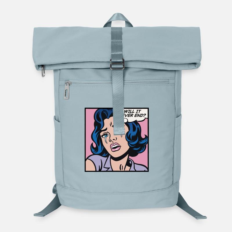 Wird es nie enden? Pop-Art-Mädchen Laptop-Rucksack 