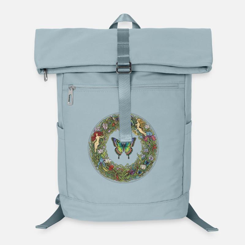 Cercle de fleurs papillon image de rêve Sac à dos ordinateur