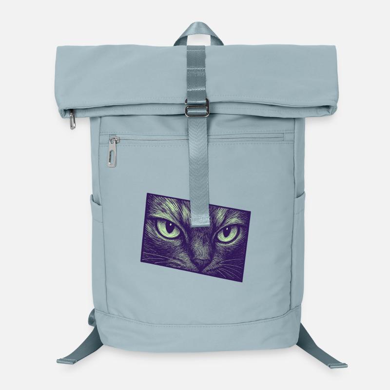 Neon Cat Gaze Art graphique moderne Sac à dos ordinateur
