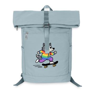 Regenbogen Wolf Schlittschuh - Laptop-Rucksack  - Eisblau - Vorne