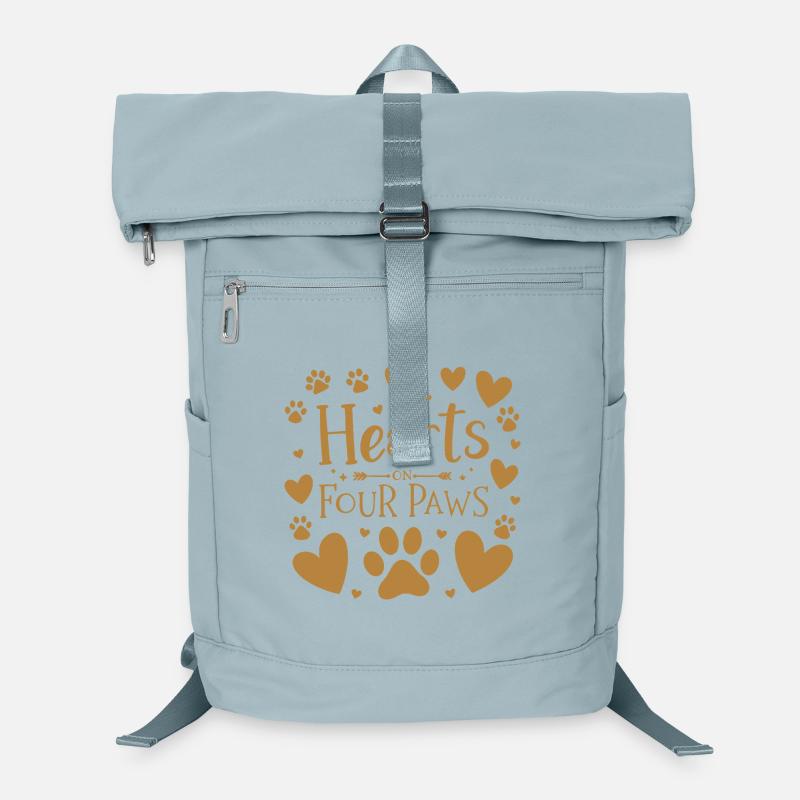Hearts on Four Legs Gold Laptop Backpack