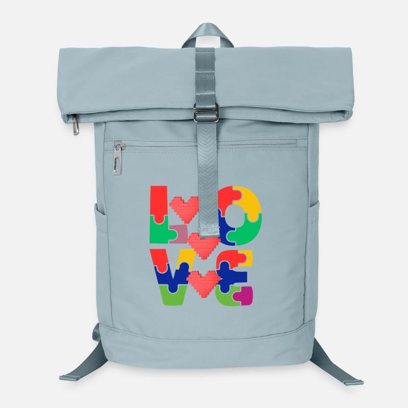 Liebespuzzle mit bunten Herzen Laptop-Rucksack 