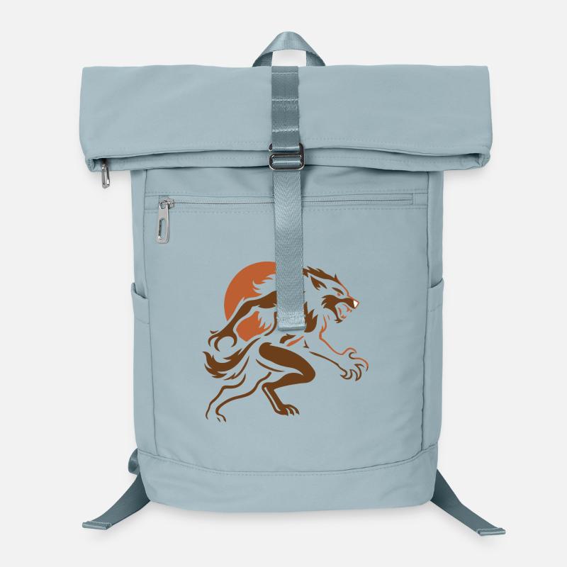 Brauner Wolf im Sturm Laptop-Rucksack 