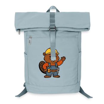 Beaver Construction Worker Bob Helm Hello Plan Builder - Laptop Backpack - ice blue - Front