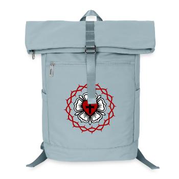 Lutheran rose and Crown of thorns - Laptop Backpack - ice blue - Front