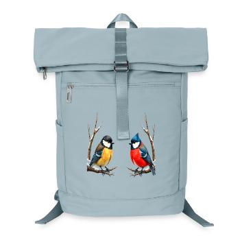 Oiseaux chanteurs jumeaux en hiver - Sac à dos ordinateur - bleu glacier - Devant