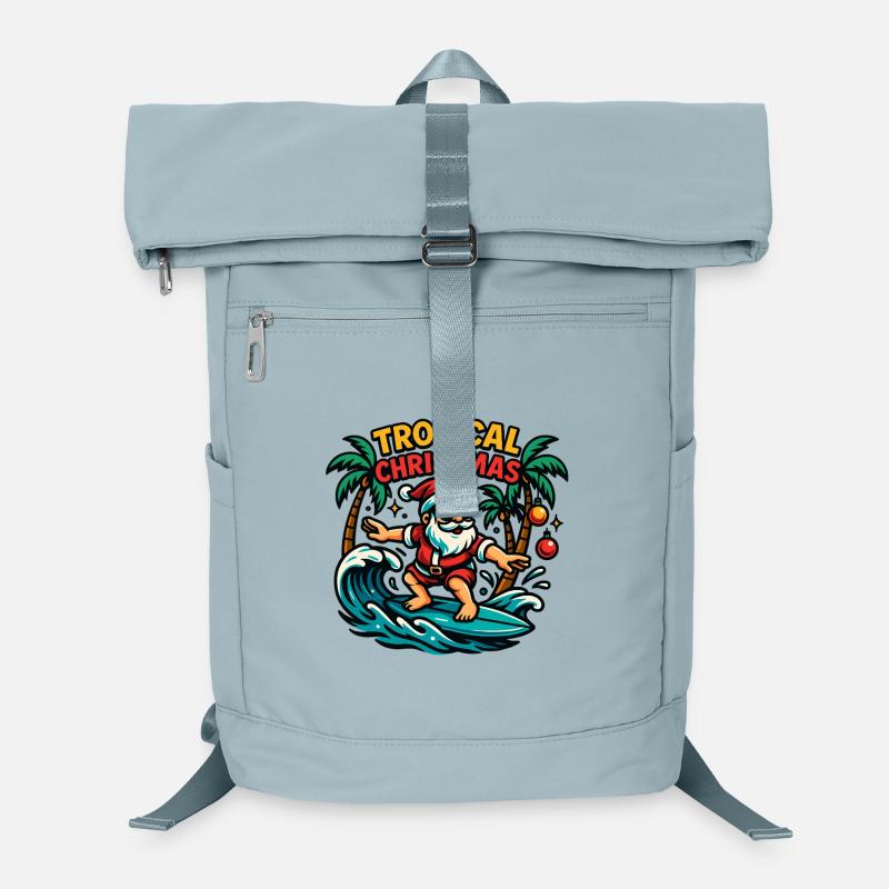 Tropical Christmas Surf Santa Sac à dos ordinateur