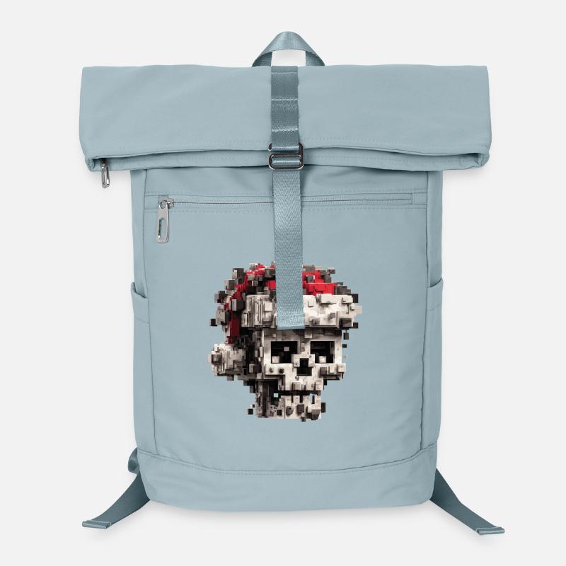Pixel Skull with Santa Hat Laptop Backpack