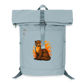 Flammender Otter - Laptop-Rucksack  - Eisblau - Vorne