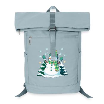 Fröhlicher Schneemann im Winterwald - Laptop-Rucksack  - Eisblau - Vorne
