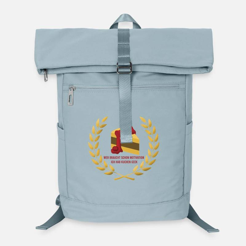 Wer_braucht_schon_Motivation_Ich_hab_Kuchen_van Laptop-Rucksack 