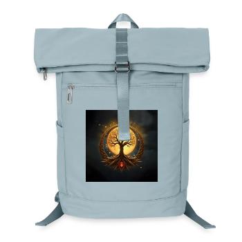 Goldener Mondkreisbaum - Laptop-Rucksack  - Eisblau - Vorne