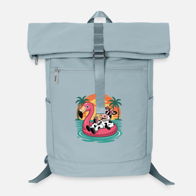 Lustige Kuh-Tropensommer-Flamingo-Float Laptop-Rucksack 