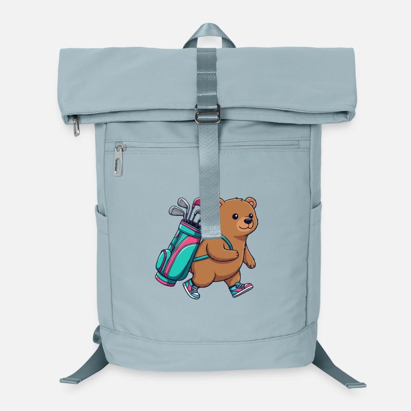 Funny Bear Golfer Cartoon Cool Golf Animal Laptop Backpack