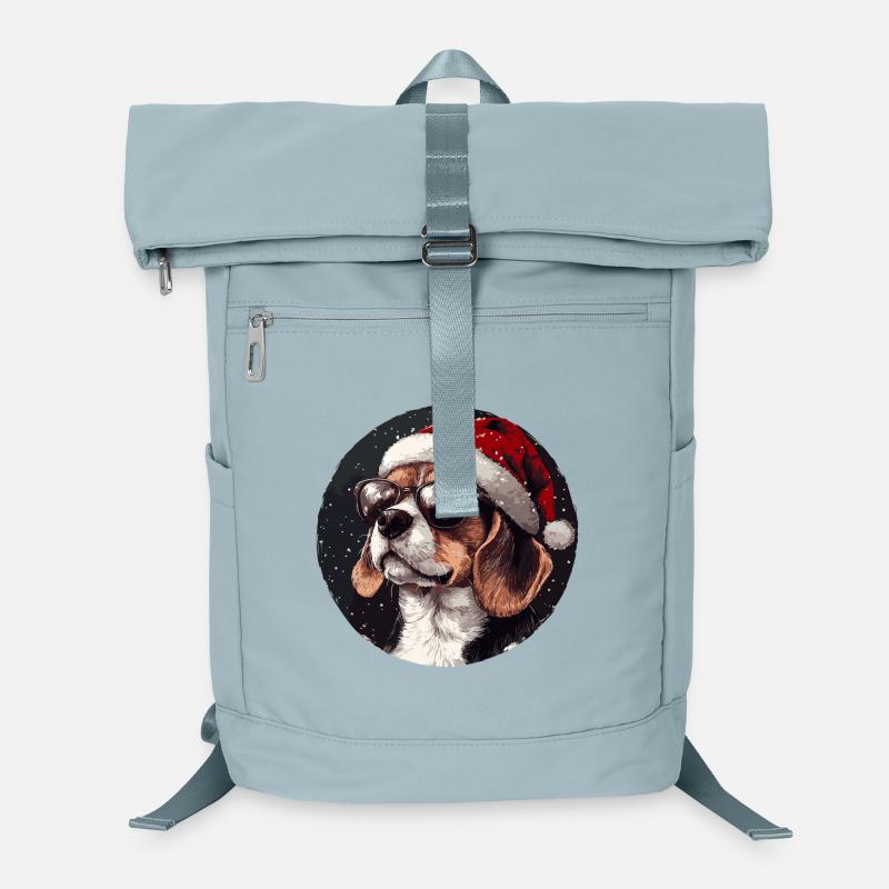 Beagle au chapeau de Noël Sac à dos ordinateur
