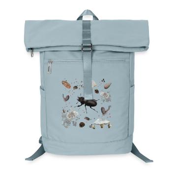 Hirschkäfer mit Tannenzapfen und Pilzen - Laptop-Rucksack  - Eisblau - Vorne