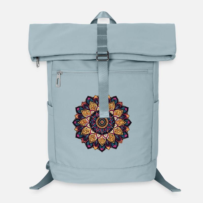 Lebendige Mandala-Blüte Laptop-Rucksack 