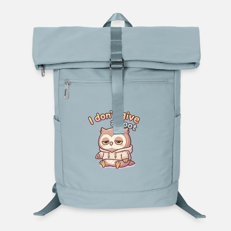 Faule Eule Hoodie Spruch Laptop-Rucksack 