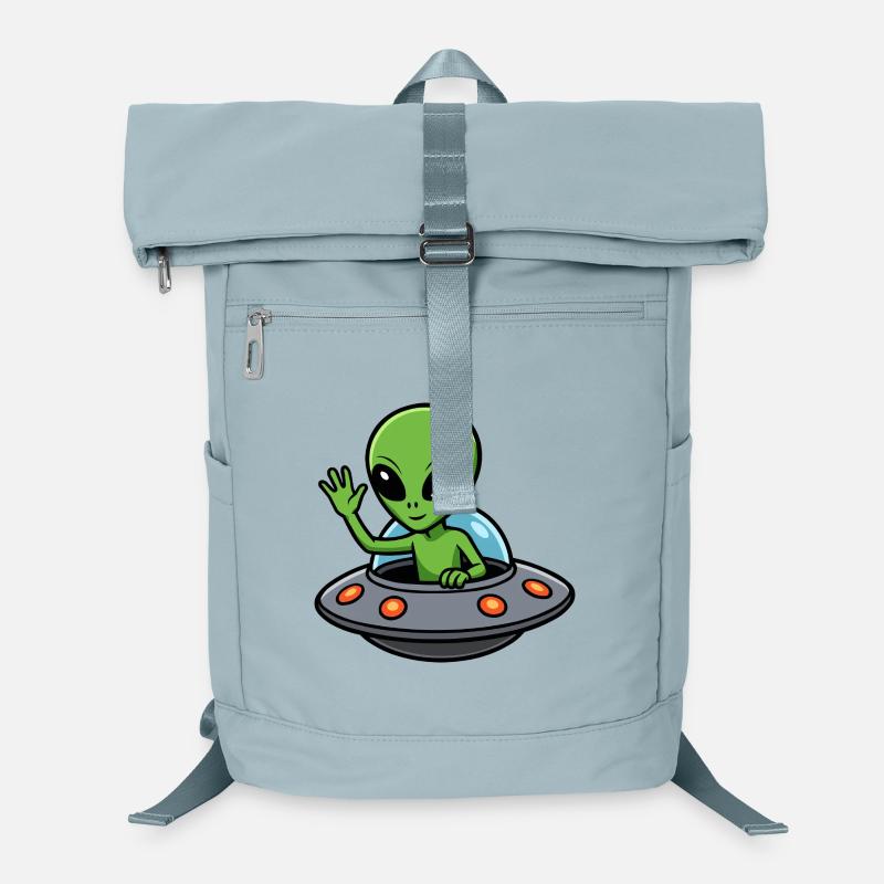 Alien salute in the UFO Laptop Backpack