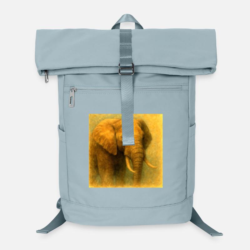 Goldener Elefant im bemalten Stil Laptop-Rucksack 