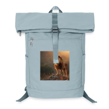 Löwenkönig – Majestätisch im Abendlicht - Laptop-Rucksack  - Eisblau - Vorne