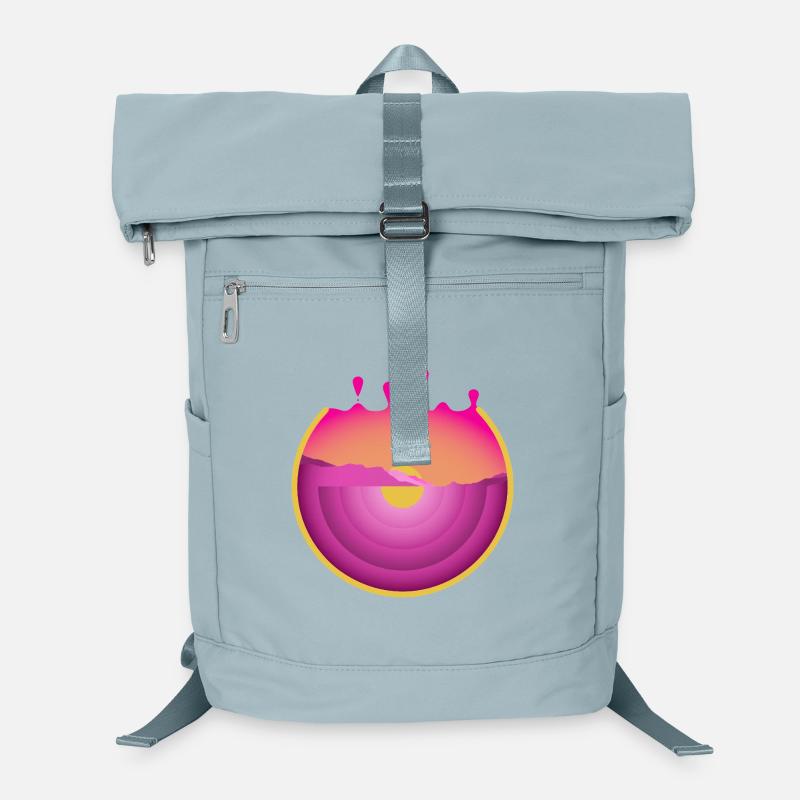 Retro Berglandschaft Urlaub Illustration Laptop-Rucksack 