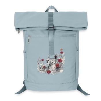 Lionne aux fleurs – Motif puissant de pouvoir féminin - Sac à dos ordinateur - bleu glacier - Devant