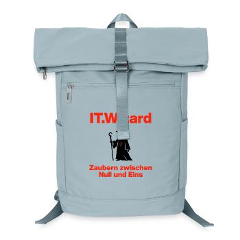 IT Wizard – Meister der Einsen und Nullen - Laptop-Rucksack  - Eisblau - Vorne