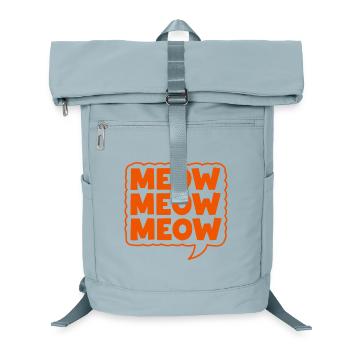 Meow Meow Meow Cat Speech Bubble - Laptop Backpack - ice blue - Front
