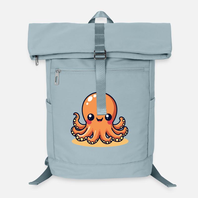 Süßer Tintenfisch lächelnder Oktopus Kawaii Laptop-Rucksack 