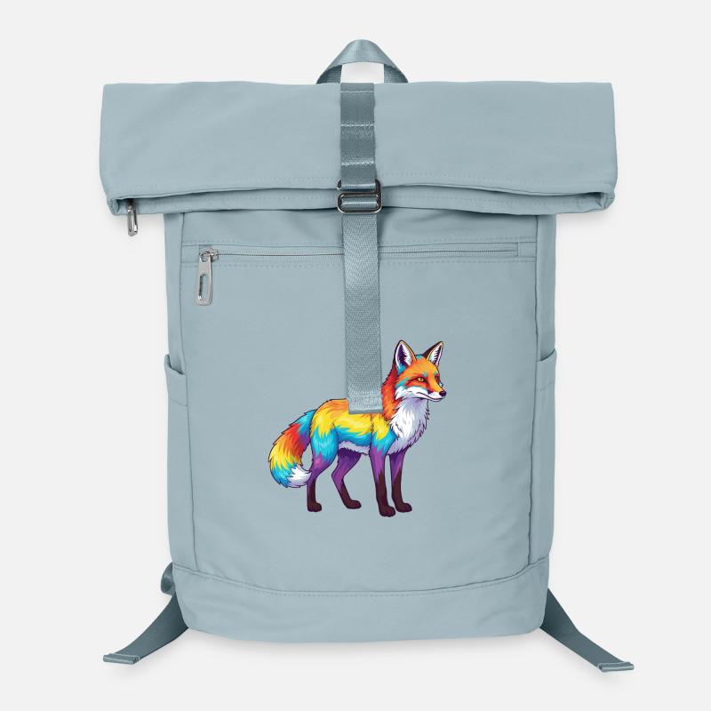 Aquarelle Pop Art Arc-en-ciel Fox Coloré Sac à dos ordinateur