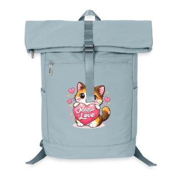 Cute Kitten with Heart – Kawaii Cat Love - Laptop Backpack - ice blue - Front