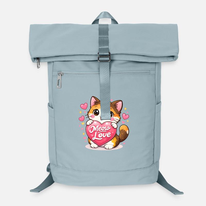 Cute Kitten with Heart – Kawaii Cat Love Laptop Backpack