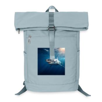Weißer Hai im Sonnenlicht Ozean Design - Laptop-Rucksack  - Eisblau - Vorne