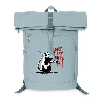 Graffiti Rat with Brush "Shirt Art Sucks" - Laptop Backpack - ice blue - Front