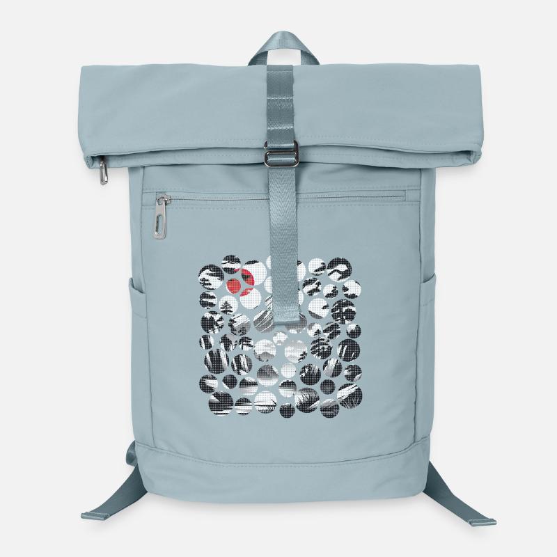 Japanische Berglandschaft mit Fuji und Sonne Laptop-Rucksack 