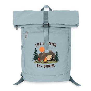 Life is better by a Bonfire Camping Adventure - Laptop Backpack - ice blue - Front