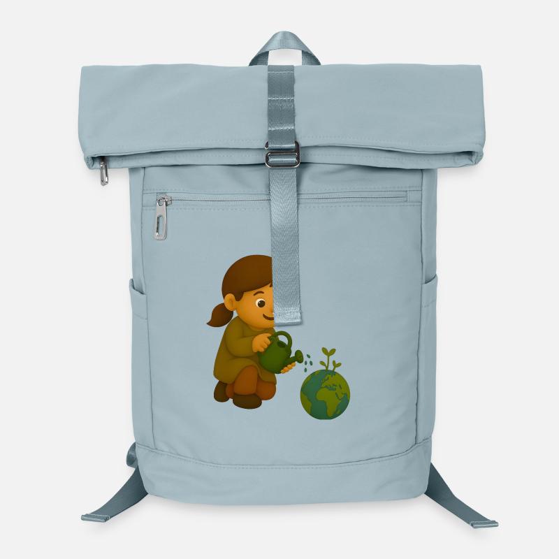 Kleine Umweltschützerin gießt Erdkugel Laptop-Rucksack 